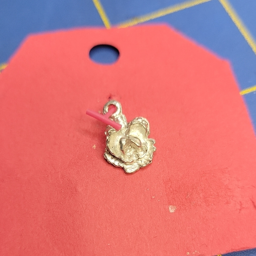 Silver Tone Floral Pendant